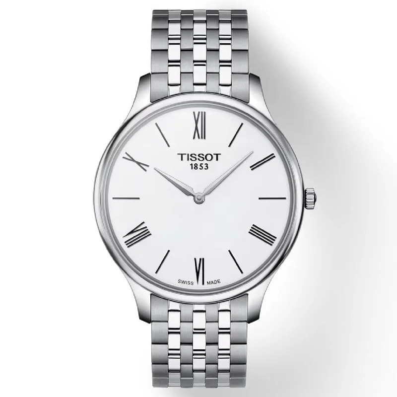 best luxury watches for men with chronograph and automatic functions -Tissot T-Classic White Dial Men 39mm