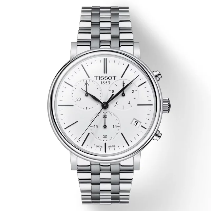 stylish men's watches with advanced digital features and rugged designs -Tissot T-Classic White Dial Men 41mm