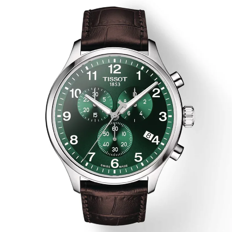 best luxury watches for men with sapphire crystal and automatic movement -Tissot T-Sport Green Dial Men 45mm