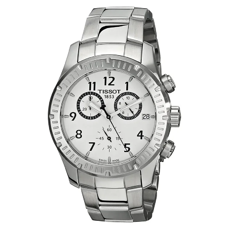 men's watches with leather bands and digital chronograph functions -Tissot T-Sport Silver Dial Men 42.5mm