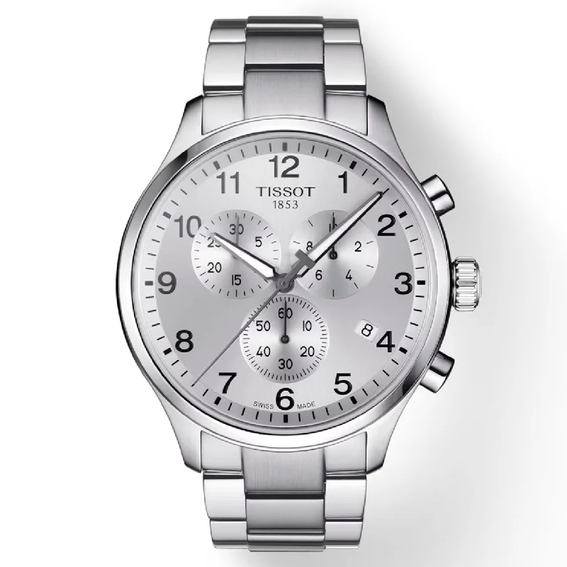 high-end digital watches for men with fitness and health monitoring -Tissot T-Sport Silver Dial Men 45mm