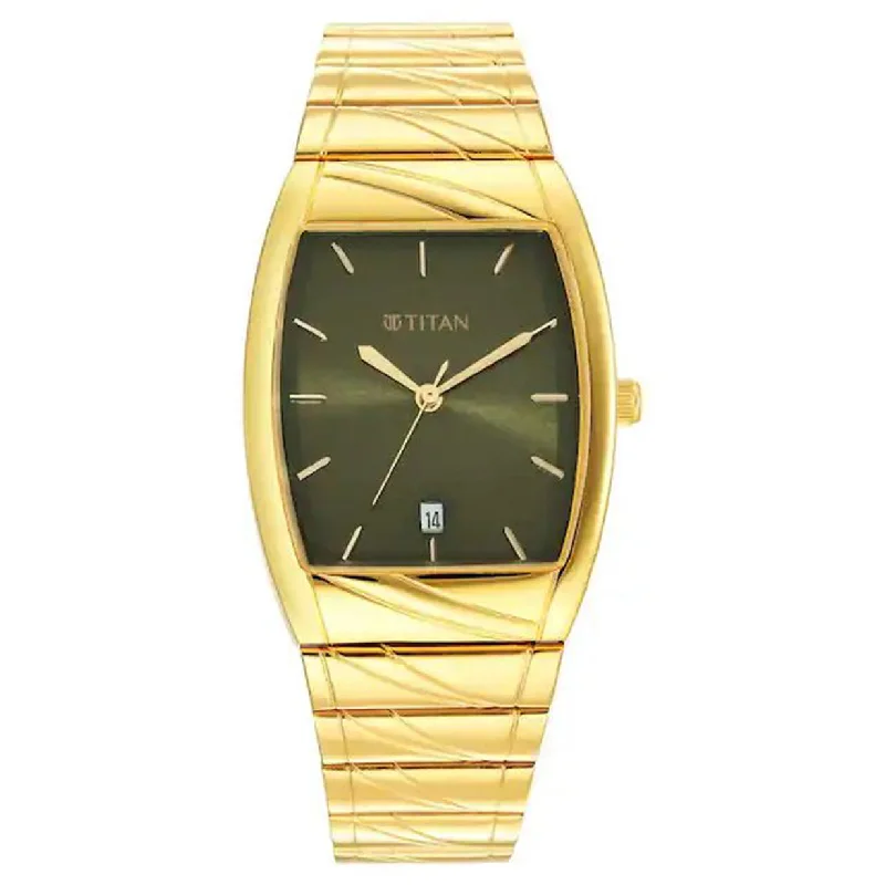 women's watches with crystal accents and stylish stainless steel bands -Karishma Men Green Dial Stainless Steel