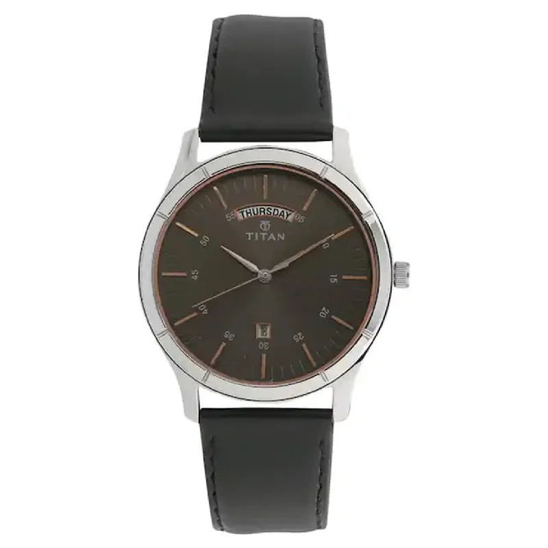 women's watches with bold faces and high-quality leather straps -Workwear Men Anthracite Dial & Leather Strap