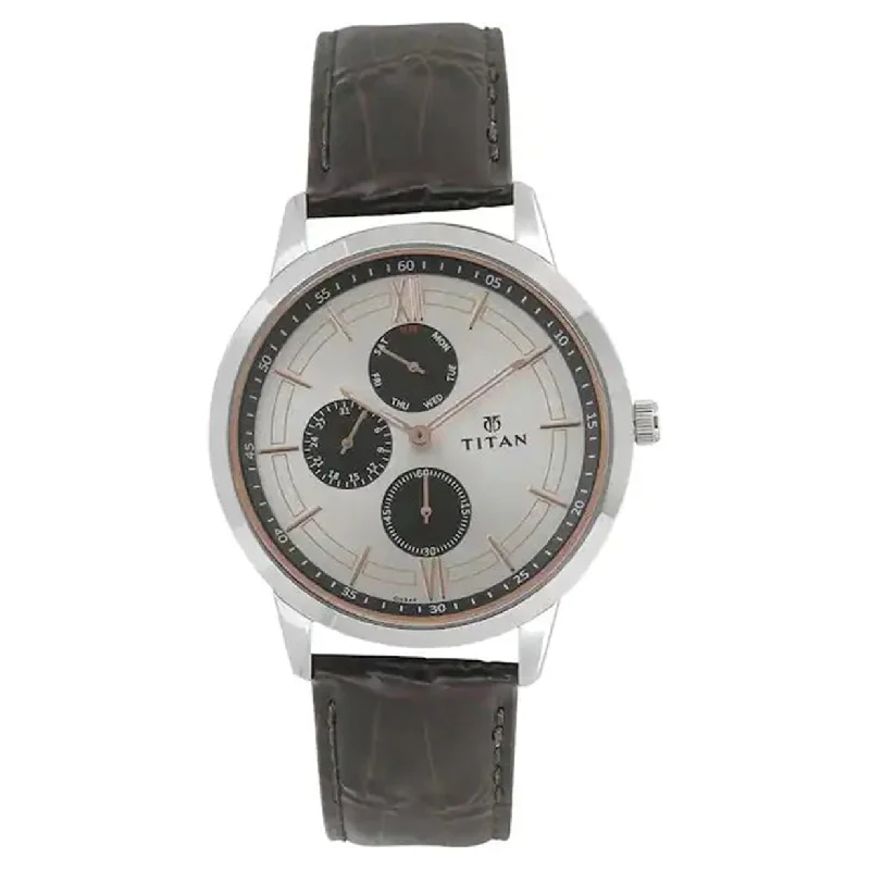 luxury watches for men with sophisticated designs and advanced features -Workwear Men White Dial & Leather Strap