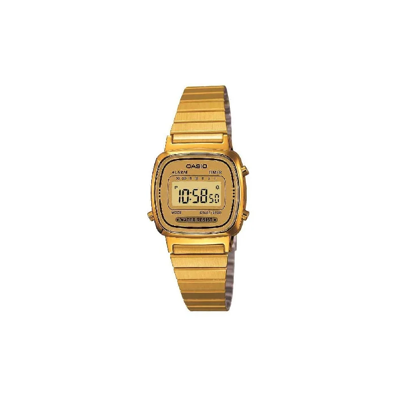 elegant women’s watches with interchangeable strap designs -Casio Vintage Golden Digital Watch